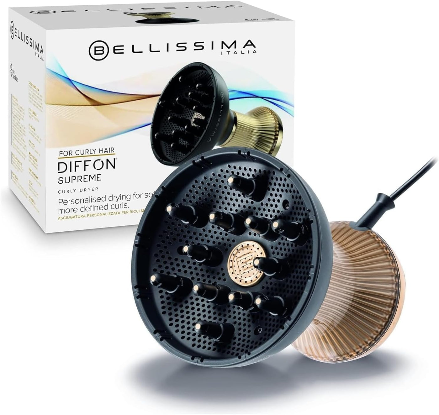 Bellissima Diffon Supreme Difusor y Secador de Pelo para Cabello Ri...