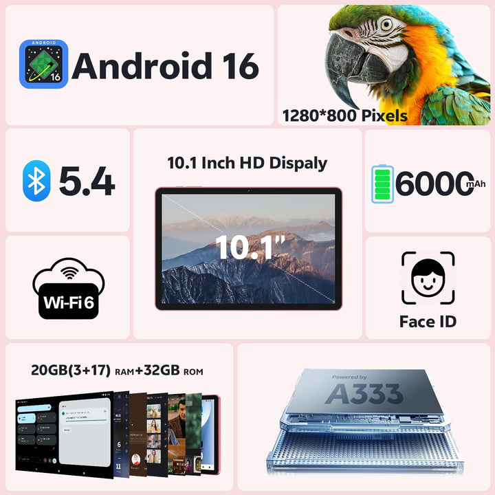 Tablet Android 16 de 10 pulgadas con teclado de 20 GB de RAM 1 TB e...