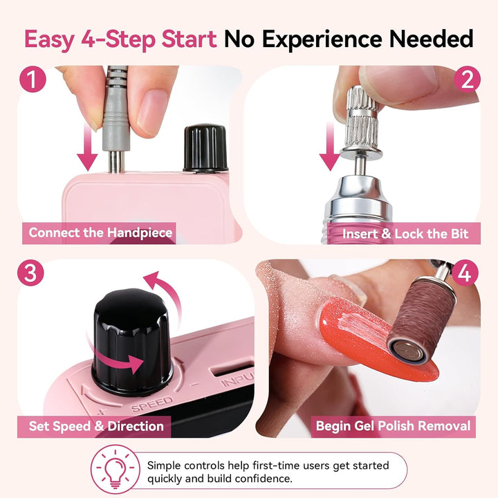 Makartt Pulidor de uñas recargable \u2013 Lima de uñas eléctrica de...