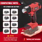Pistola de calor compatible con batería Milwaukee de 18 V (solo herramienta