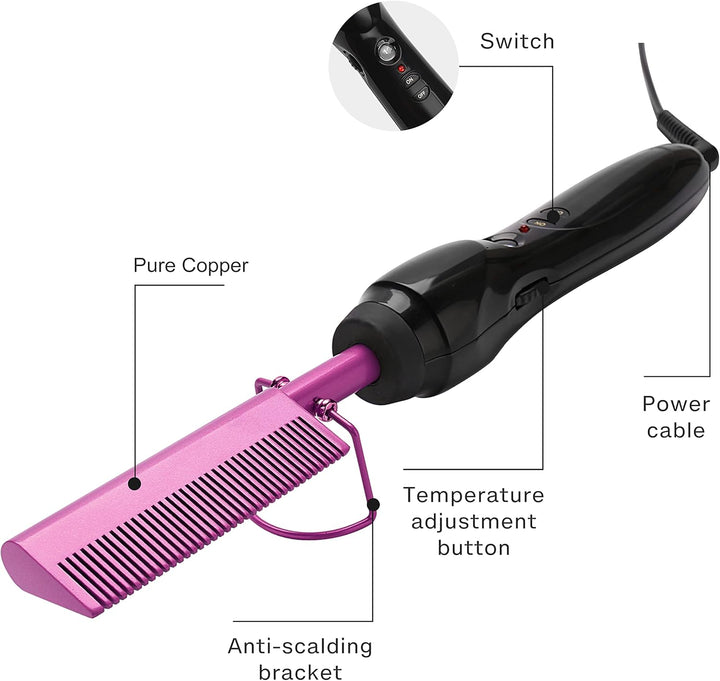 Erokicysh Peine caliente alisador de pelo eléctrico Calefacción Pre...