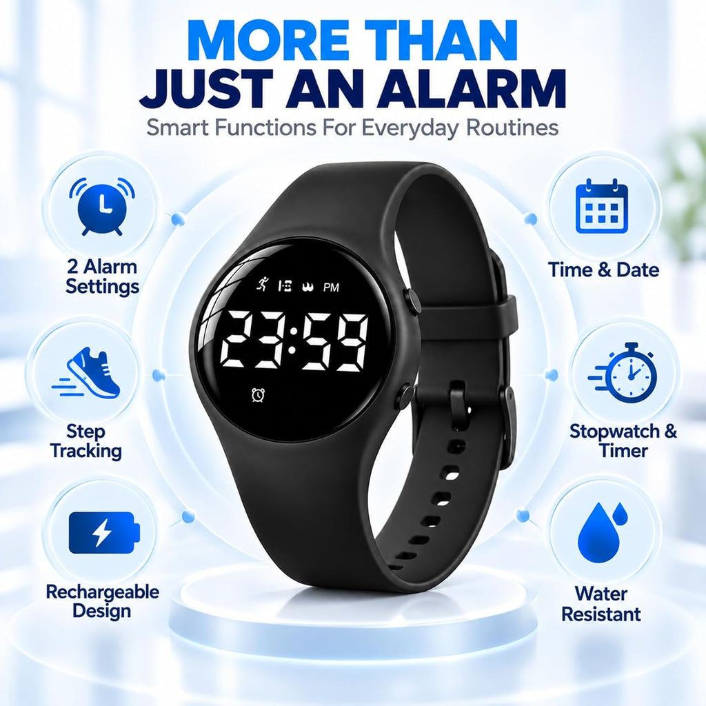 Pulsera de alarma vibratoria para personas que duermen pesadamente, reloj de choque para adolescentes, pulsera silenciosa, despertador, despertar sordos con TDAH, personas con TDAH, portátil