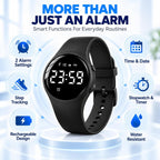 Pulsera de alarma vibratoria para personas que duermen pesadamente, reloj de choque para adolescentes, pulsera silenciosa, despertador, despertar sordos con TDAH, personas con TDAH, portátil
