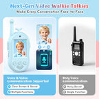 Walkie Talkies de video para niños, largo alcance, para niñas de 3 a 12 años, Azul y rosa