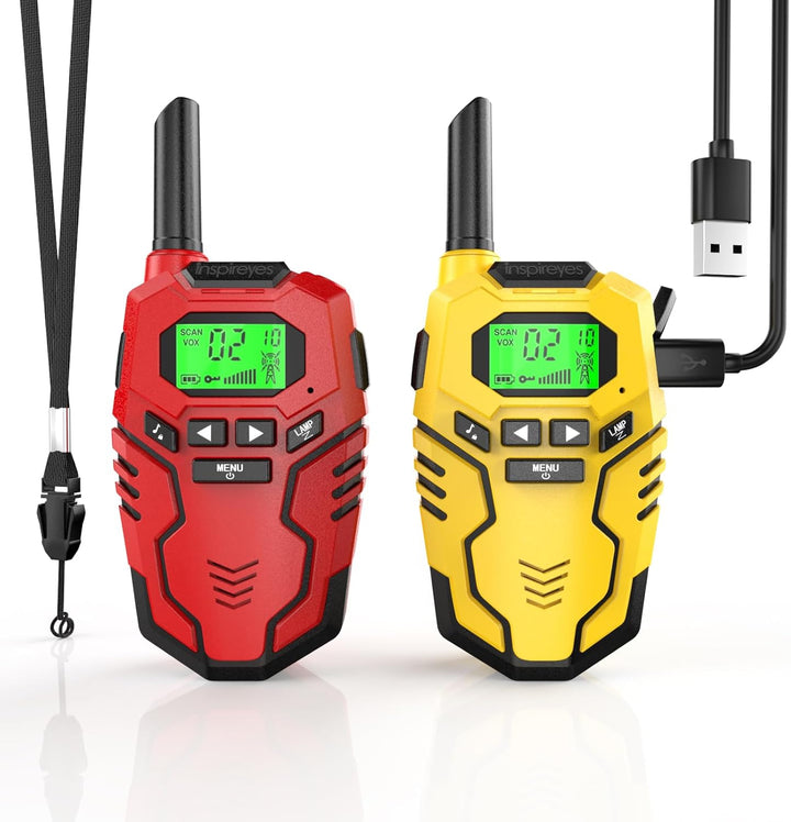 Inspireyes Walkie Talkies para niños recargables, radio de 2 vías d...