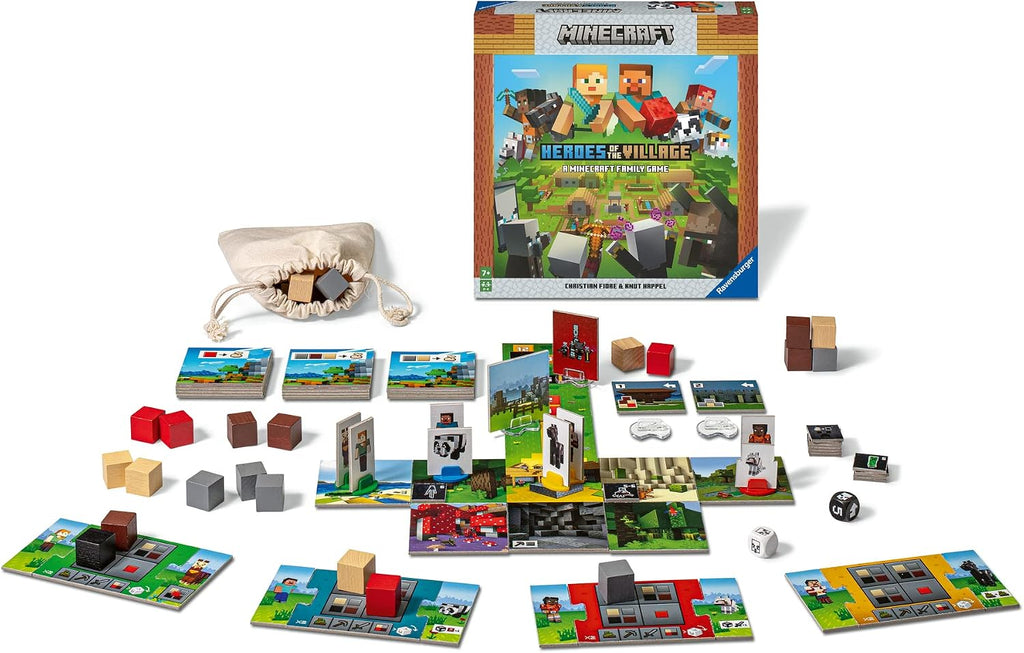 Ravensburger Minecraft Heroes of The Village | Juego de mesa cooperativo | Emocionante e impredecible | Perfecto para familias y entusiastas de Minecraft | Adecuado para niños y adultos