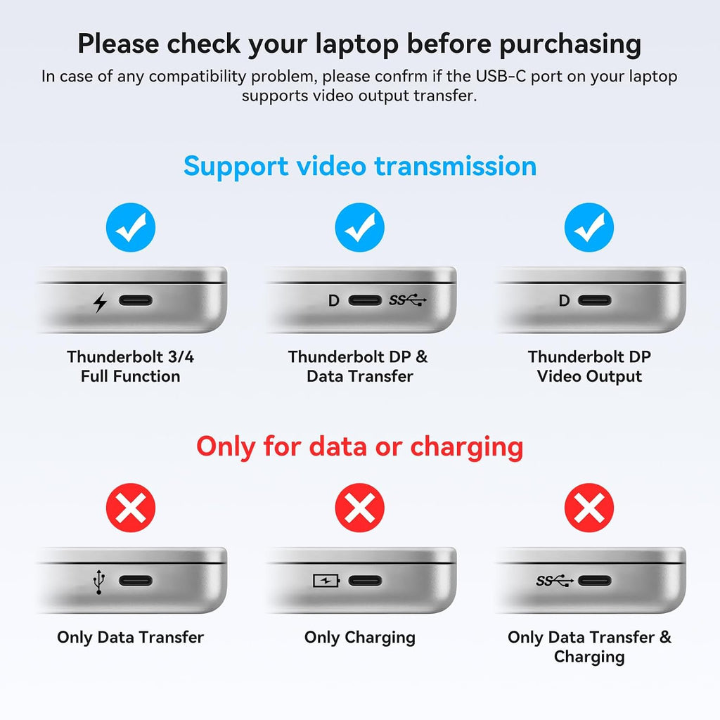 Conmutador KVM USB C para 2 computadoras 1 monitor, 4K @60Hz HDMI