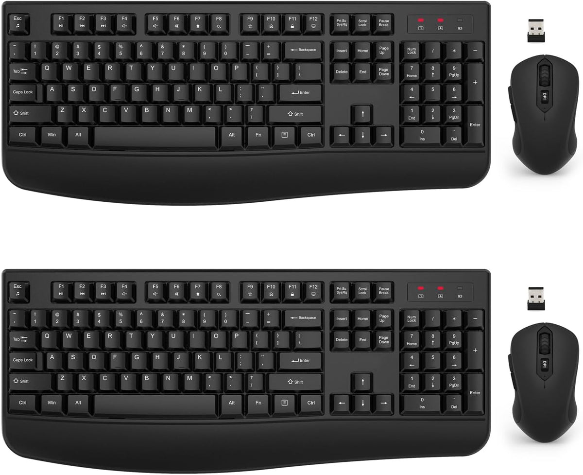 Combo de teclado y mouse inalámbricos, EDJO, teclado ergonómico