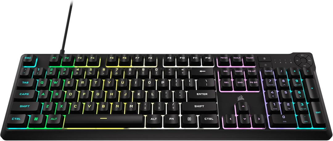 Corsair Teclado para juegos con membrana RGB K55 CORE - Diseño QWER...