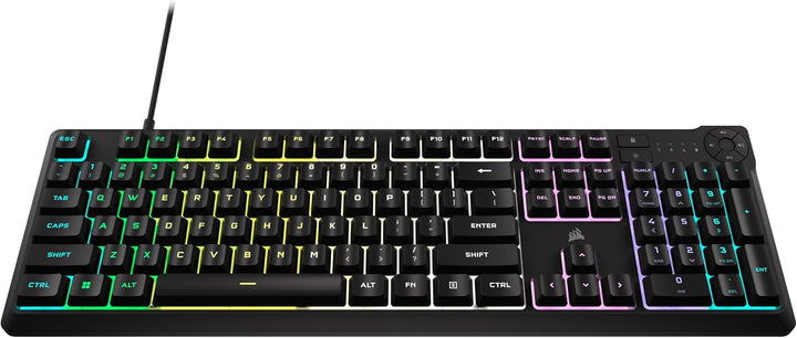 Corsair Teclado para juegos con membrana RGB K55 CORE - Diseño QWER...