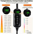 Camas calefactables para gatos de interior y perros pequeños, cama térmica de 20 pulgadas para mascotas con temporizador y temperatura ajustable, cama eléctrica extraíble e impermeable para gatos de interior
