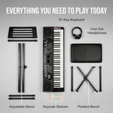 RockJam - Piano de teclado de 61 teclas con kit de curva de tono, b...