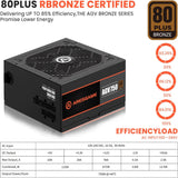 ARESGAME Fuente de alimentación AGV750 750W, certificado 80 Plus Br...