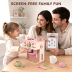 Dreamon Cafetera de juguete, accesorios de cocina de madera para niños