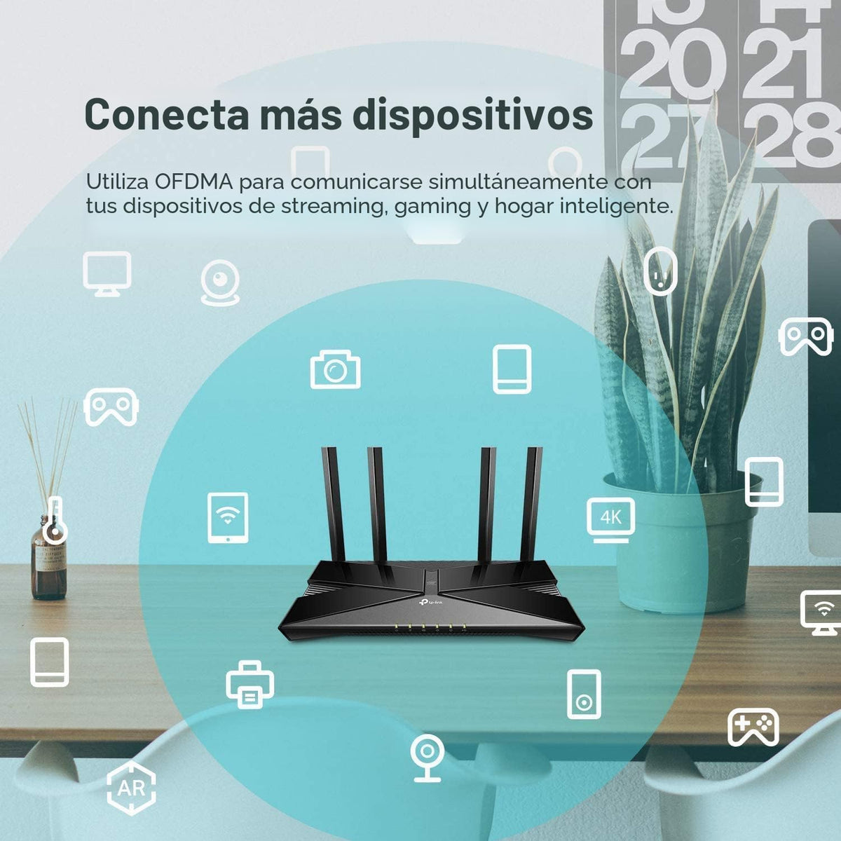 TP-Link Router WiFi 6 inteligente (Archer AX10) - 4 puertos LAN Gigabit, 1, WiFi 6 Router