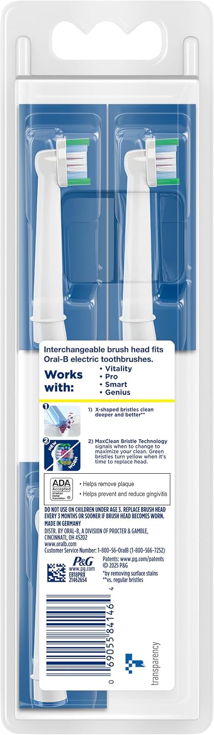 Oral-B PRO cabezal de recambio para color blanco, 3 Count, Blanco