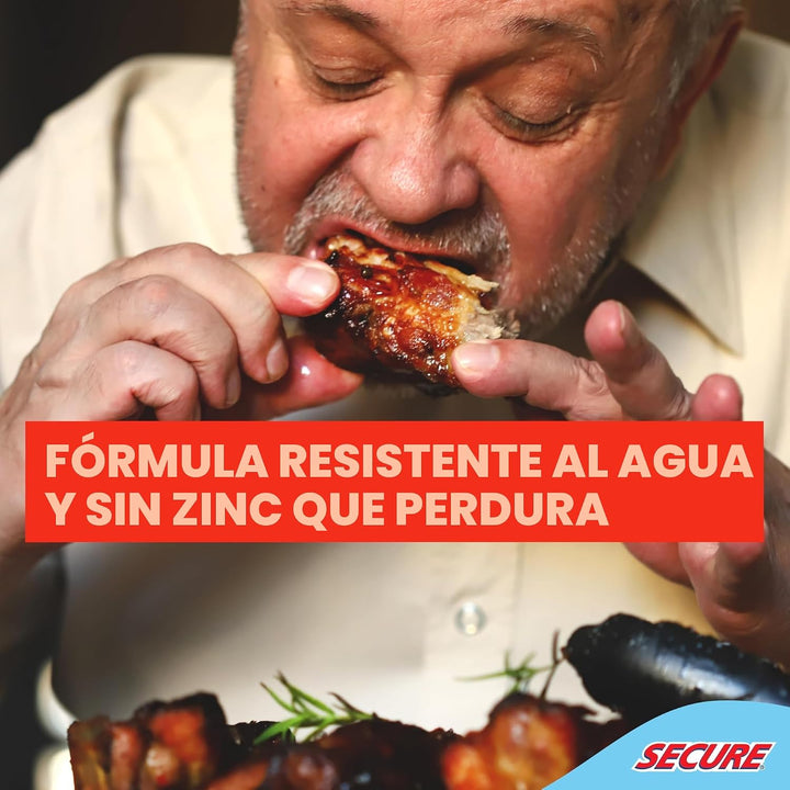 Secure Adhesivo para Dentaduras Impermeable - Sin Zinc - Extra Fuer...