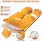 Almohadas largas de felpa en forma de U de 47x23 pulgadas para niños, almohada grande y suave con forma de animal de peluche para dormir, grandes y lindos peluches, funda lavable, regalo para