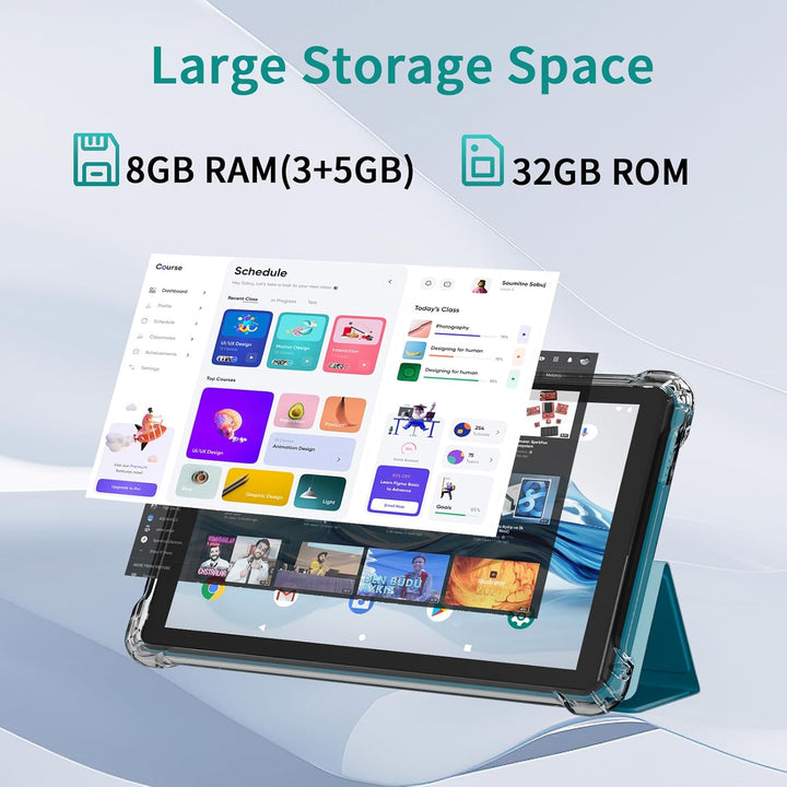 IWEGGO Tablet Android 15 con estuche, tablet de 7 pulgadas 8GB RAM+...