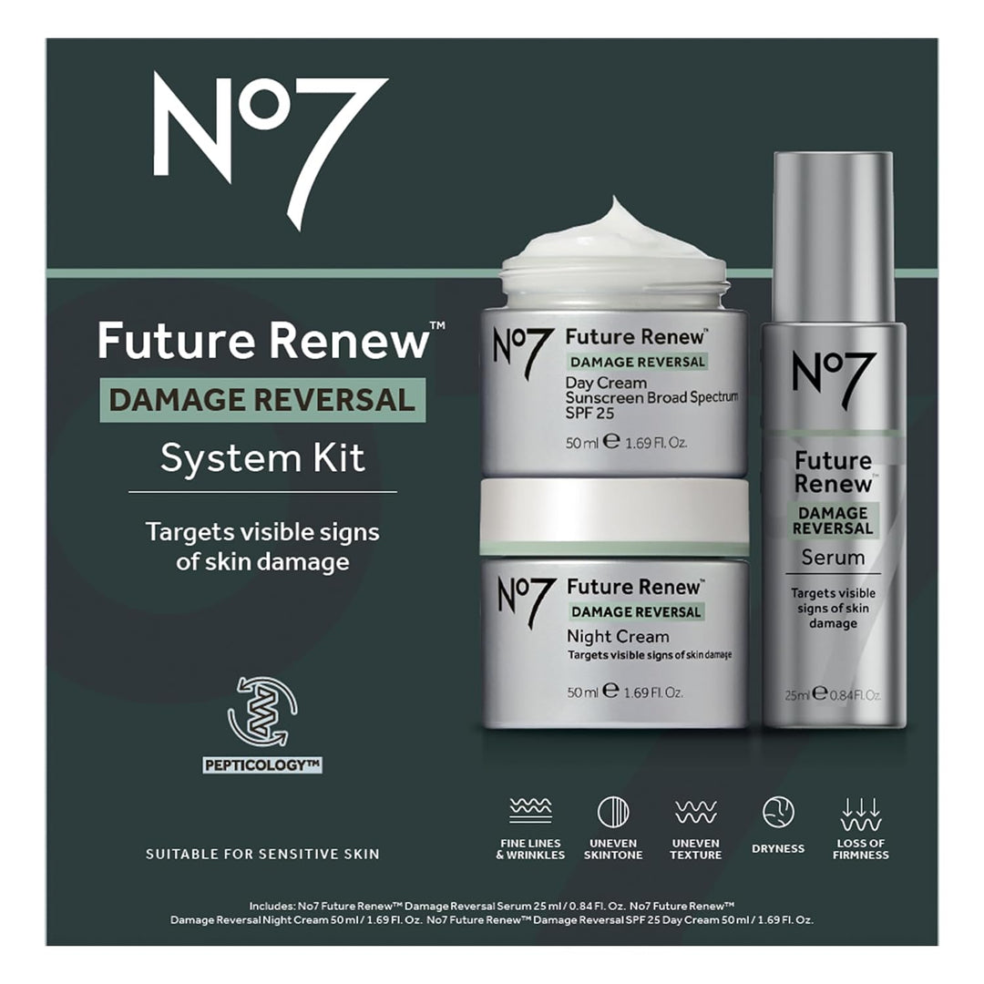 No7 Future Renew Damage Reversal Set de Cuidado de la Piel - Suero...