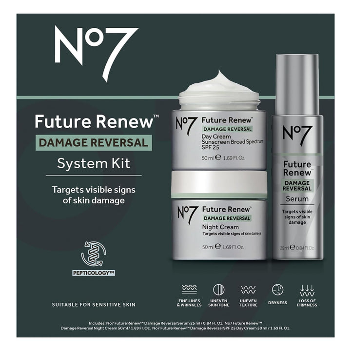 No7 Future Renew Damage Reversal Set de Cuidado de la Piel - Suero...