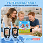 Walkie Talkies de video para niños, paquete de 2 walkie talkies recargables con cámara y pantalla, radios bidireccionales de largo alcance para acampar en interiores y exteriores, regalos para niñas y