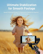 hohem iSteady Mobile+ Kit estabilizador de cardán para teléfono inteligente, cardán de teléfono de 3 ejes con luz de relleno, modo ultra gran angular, Inception de 600°, estabilizador de vlog de