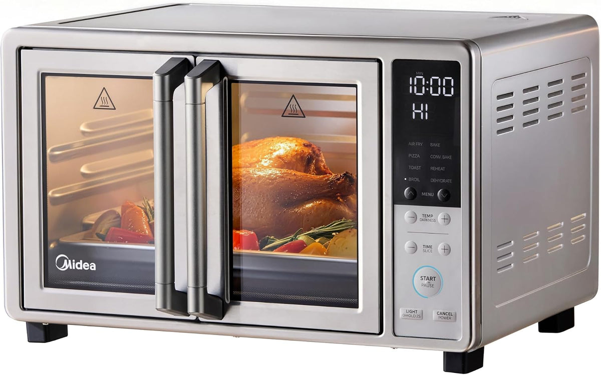 Midea Flexify Slim 8 en 1 - Tostadora para puerta francesa, horno y freidora combinada, 26.4 cuartos de galón