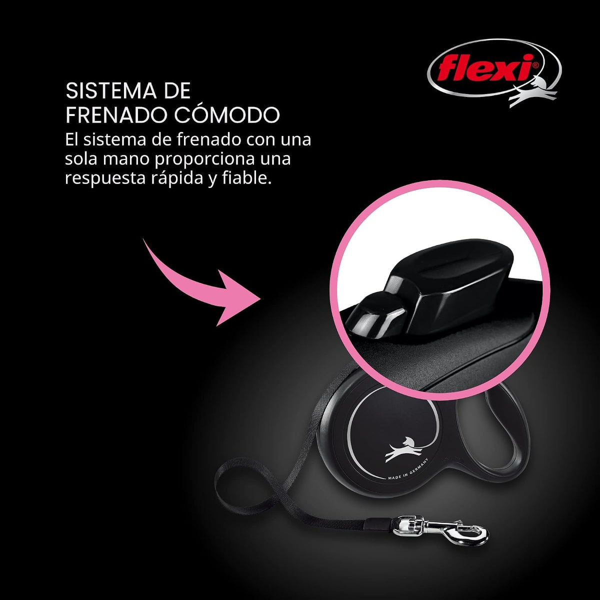 FLEXI® Correa de perro retráctil con cinta clásica, grande, 16 pies