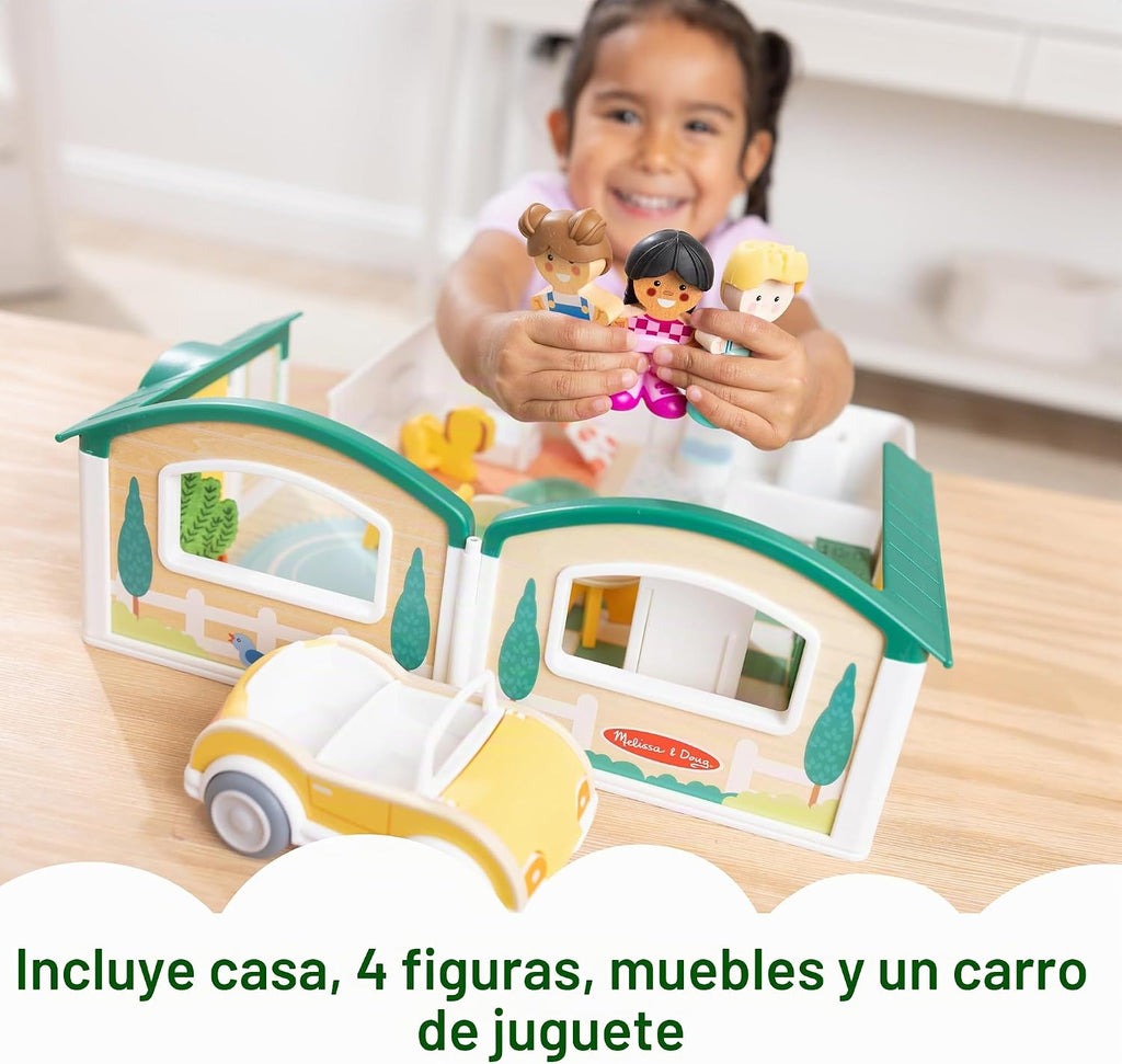 Melissa & Doug Cheery Lane - Juego modular de casa de juegos, figuras de
