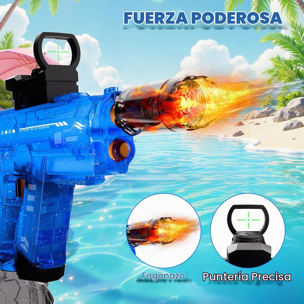Pistola de agua eléctrica, paquete de 2 unidades para niños y niños, pistola de chorro, pistola de agua, automático con tanque de agua grande de 800 cc, diseño intermitente iluminado, juguete
