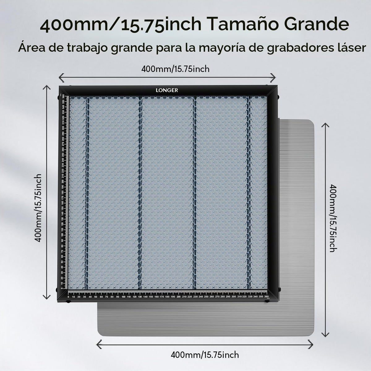 Cama láser de panal de abeja Longer, kit de mesa de trabajo de panal – Perfecto para grabadores, proporciona una rápida disipación del calor y protección del escritorio, compatible con la mayoría de
