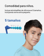 Belkin SoundForm Nano 2 Auriculares Bluetooth para niños con micrófono integrado, batería de 28 horas, volumen seguro de 85 dB, resistencia al agua IPX5 - Auriculares Bluetooth para niños para iPhone