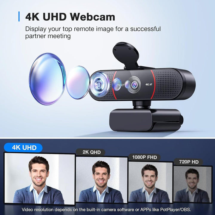 EMEET C960 Cámara web 4K para PC, sensor Sony 4K UHD, enfoque autom...