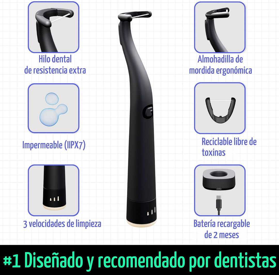 Flosser eléctrico FLAUS - Tejido extra fuerte - Removedor de placa...