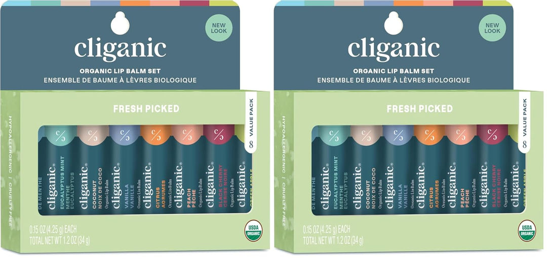 Cliganic Set de bálsamo labial orgánico (Frescos seleccionados, 8 s...