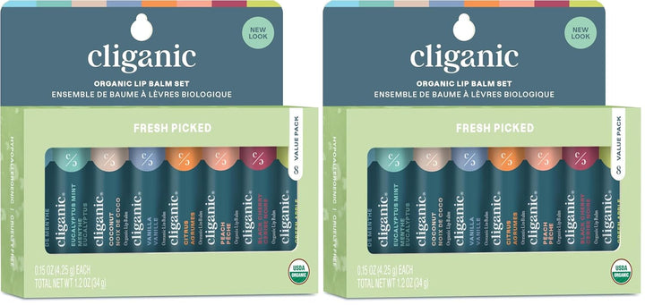 Cliganic Set de bálsamo labial orgánico (Frescos seleccionados, 8 s...