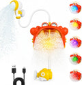 Juguetes de baño de cangrejo, máquina de baño de burbujas 4 en 1 con cabezal de ducha, luz para niños pequeños y máquina de burbujas de baño, juguete de bañera para bebés de 1 a 3, 4 a 8 años
