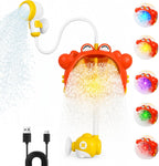 Juguetes de baño de cangrejo, máquina de baño de burbujas 4 en 1 con cabezal de ducha, luz para niños pequeños y máquina de burbujas de baño, juguete de bañera para bebés de 1 a 3, 4 a 8 años