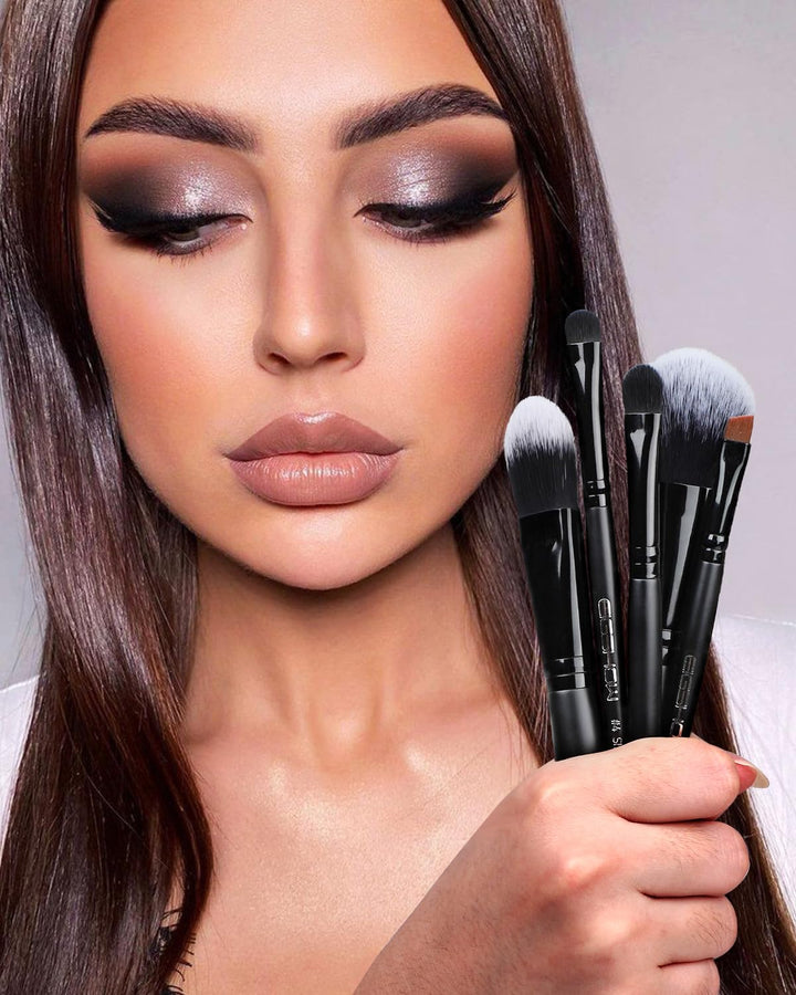 EIGSHOW Juego de 5 brochas de maquillaje diario para base, polvo y...