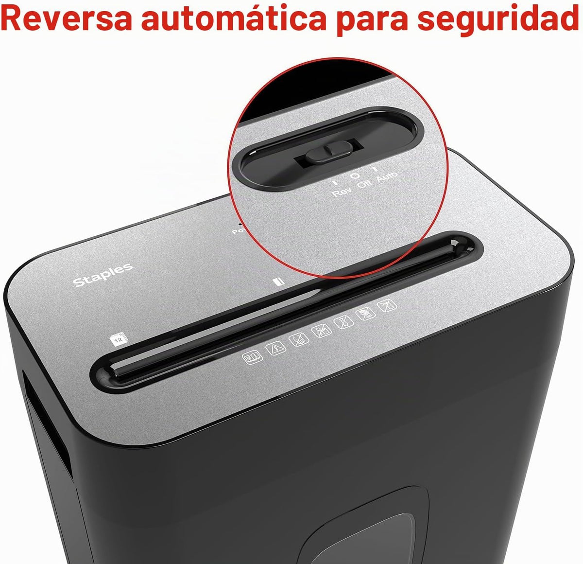Staples Trituradora de papel de corte cruzado de 12 hojas, silenciosa