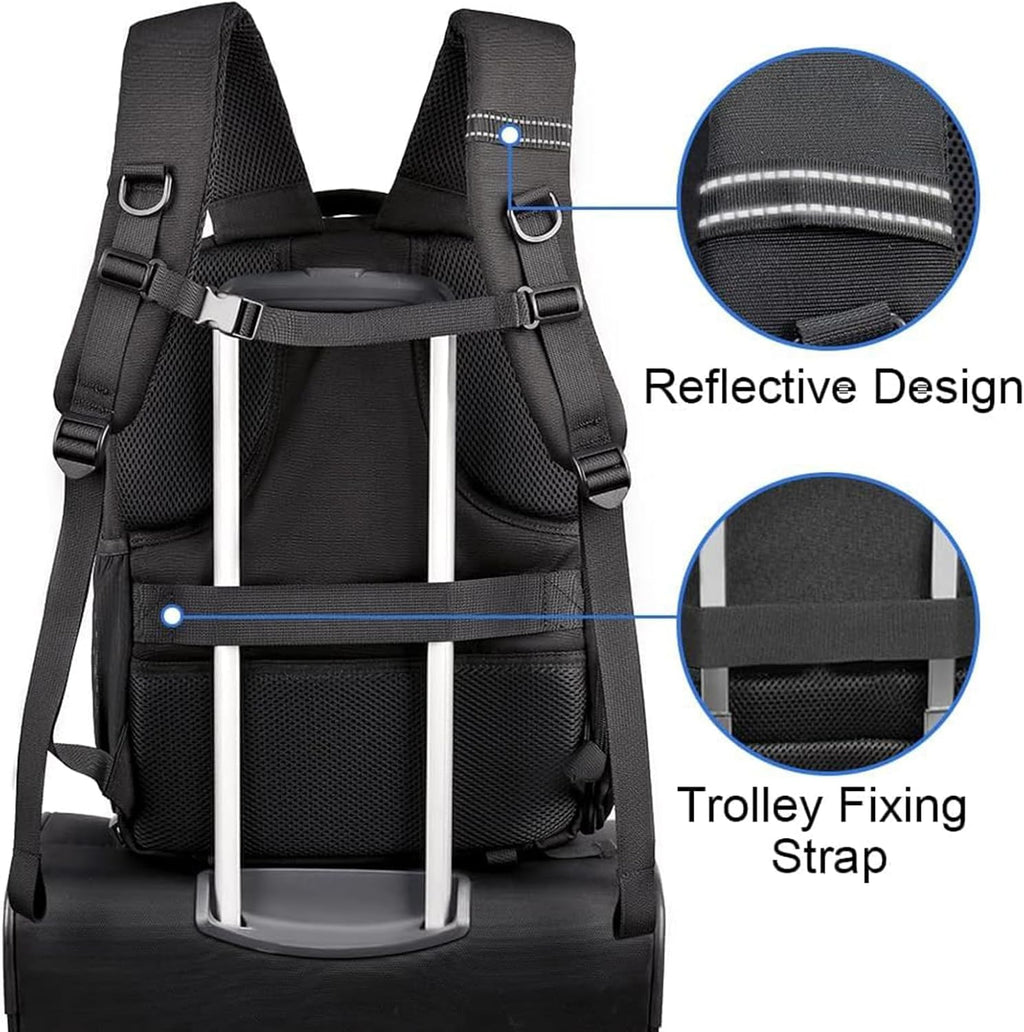 Mochila para cámara CADeN profesional para DSLR con puerto de carga USB y cubierta impermeable, mochila para fotografía y laptop para mujeres y hombres