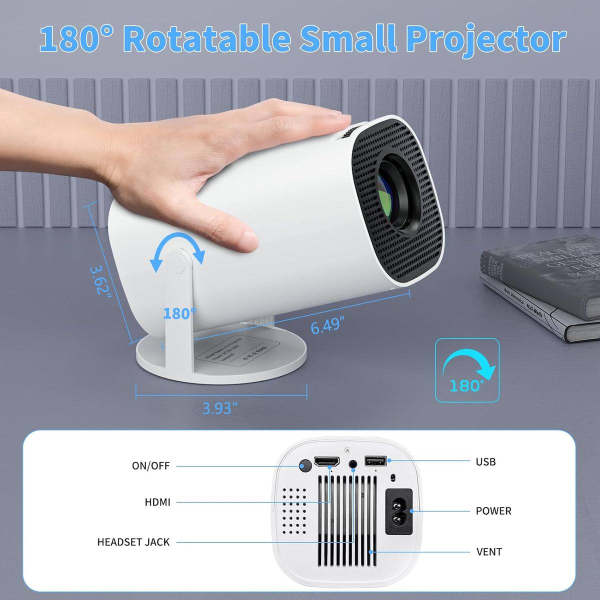 Mini proyector con WiFi y Bluetooth proyector de película