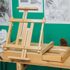 Caballete de mesa ajustable con cajón de almacenamiento