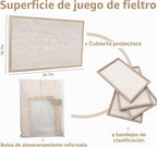 Tablero de rompecabezas de 2000 piezas con 4 bandejas de clasificación y cubierta protectora, superficie de juego portátil de fieltro plegable de 45.7 x 30.7 pulgadas, almacenamiento ligero y