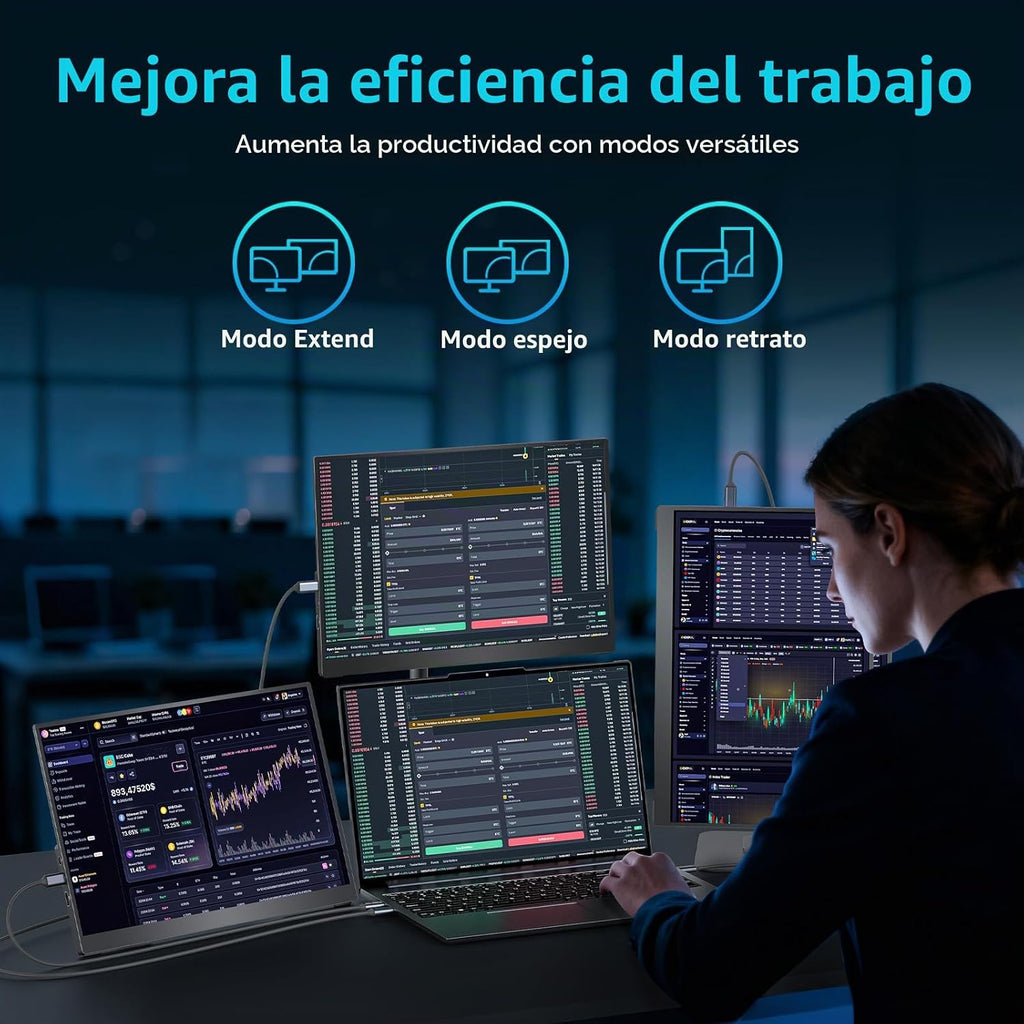 cocopar Monitor portátil de 16 pulgadas 2.5K QHD 120Hz 110% sRGB Mo...
