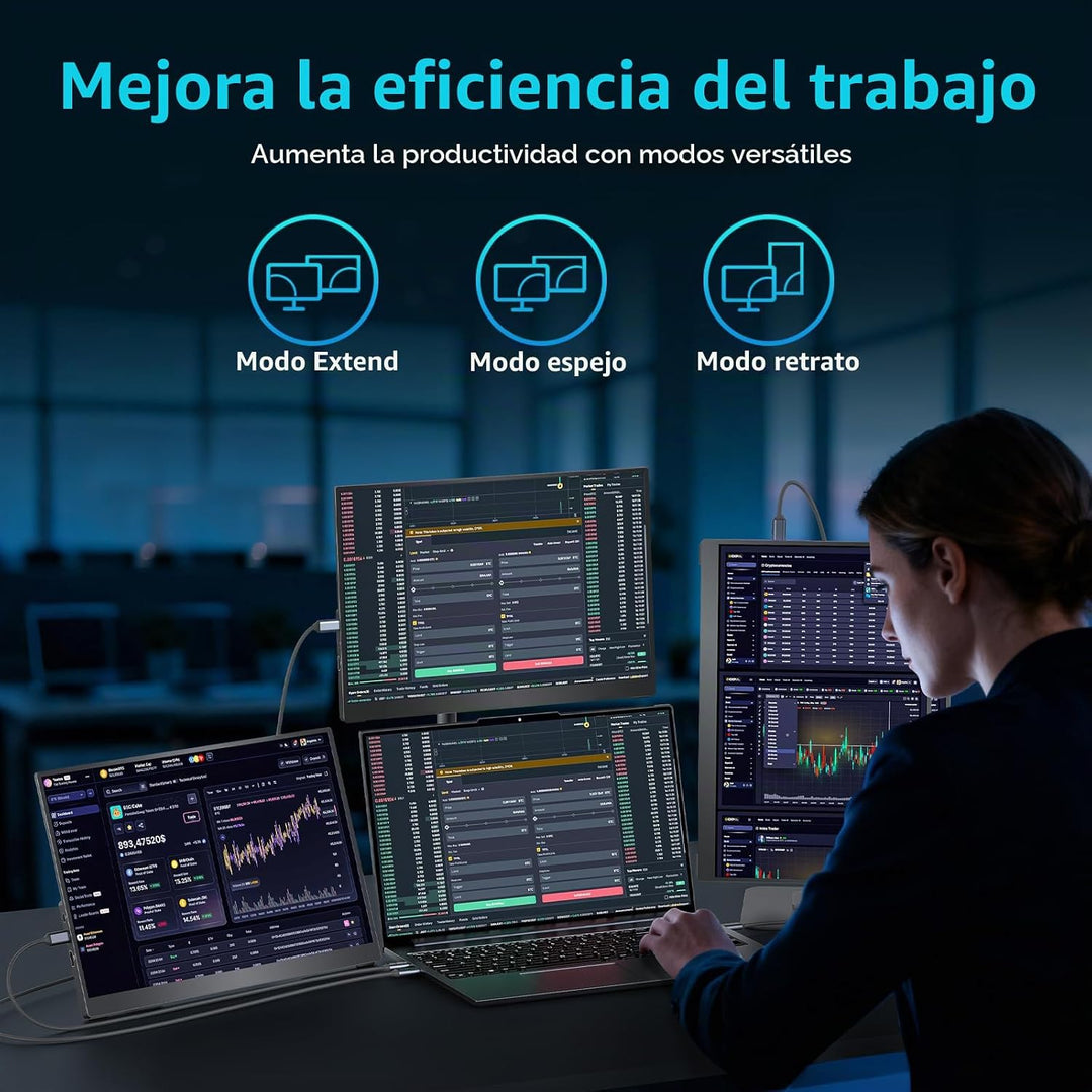 cocopar Monitor portátil de 16 pulgadas 2.5K QHD 120Hz 110% sRGB Mo...