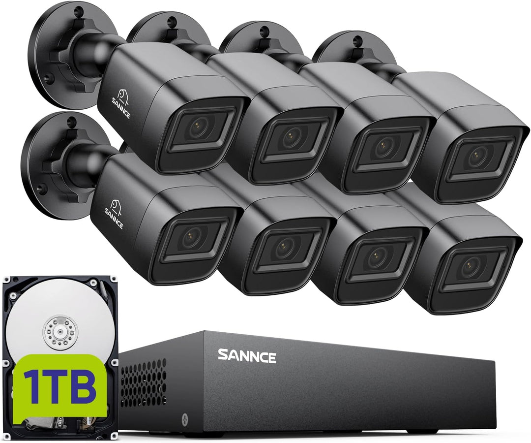 SANNCE Sistema de cámara de seguridad 1080P DVR de vigilancia en el...
