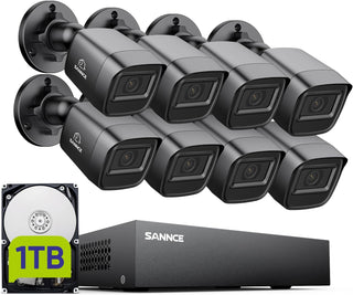 SANNCE Sistema de cámara de seguridad 1080P DVR de vigilancia en el...