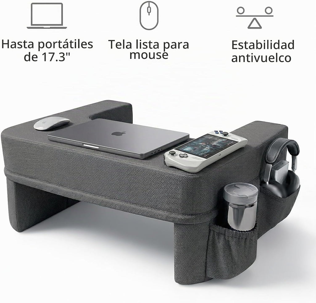 Almohada de escritorio extra ancha de 26 pulgadas, escritorio para laptop para sofá y cama